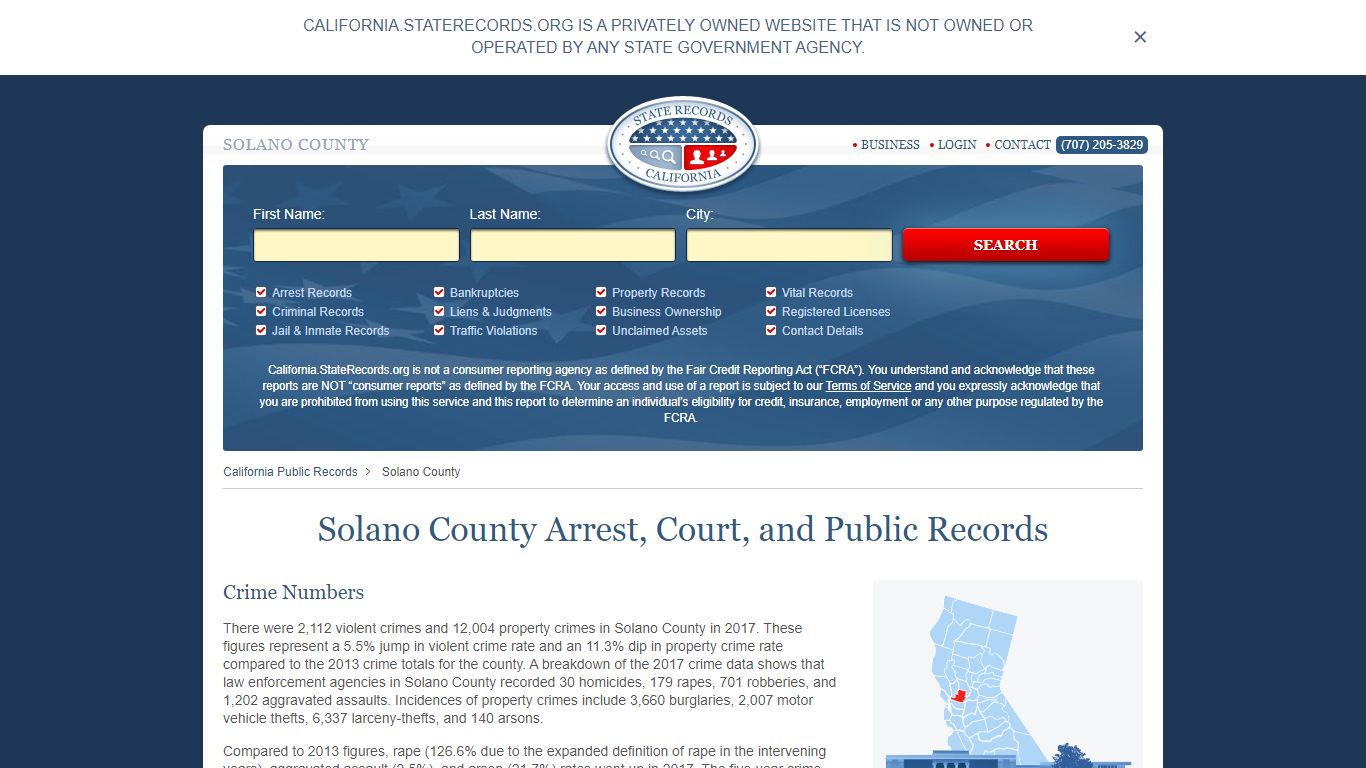 Solano County Arrest, Court, and Public Records
